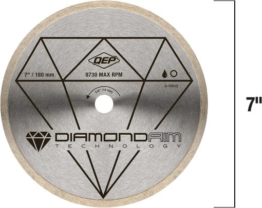 QEP 6-7001Q 7" Continuous Rim Diamond Blade For Wet Tile Saws For Ceramic Tile