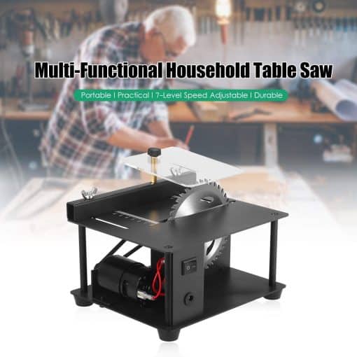 Weytoll 110-240V Multi-Functional Table Saw Mini Desktop Saw Cutter Electric Cutting Machine with Saw Blade Adjustable-Speed 35MM Cutting Depth for Wood Plastic Acrylic Cutting