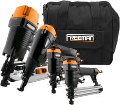 Freeman P4FRFNCB Pneumatic Framing And Finishing Nailer And Stapler Kit With Bag (4-Piece)