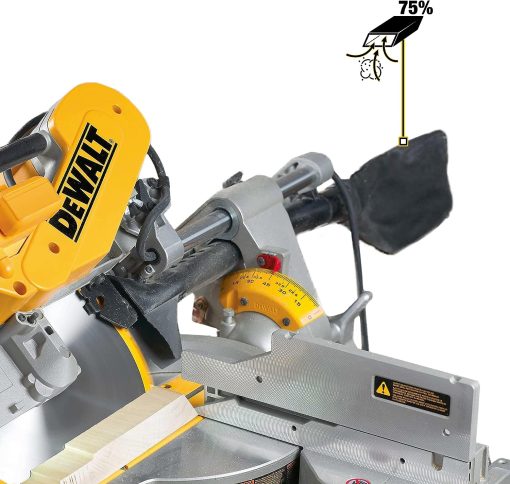 DEWALT Miter Saw, 12 Inch Double Bevel Sliding Compound, Stainless Steel Detent Plate with 10 Stops, Cam-Lock Handle, For Quick & Accurate Miter Angles, Corded (DWS779)