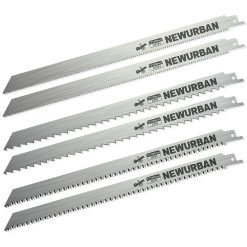 NEWURBAN 6 Pack Stainless Steel Reciprocating Saw Blades for Frozen Meat Bone Food Cutting 12 in (300mm) / 3TPI - 2 pcs / 8TPI - 2 pcs / 10TPI - 2 pcs