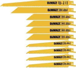 DEWALT Reciprocating Saw Blades, 10 Piece Combination Set, Various Sizes (DW4898)