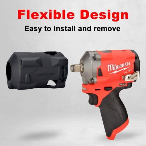 iGuerburn 49-16-2554 Impact Driver Protective Boot Fit for Milwaukee M12 Fuel 1/2 (2555-20, 2555P-20) and 3/8 Stubby Impact Wrenches (2554-20)