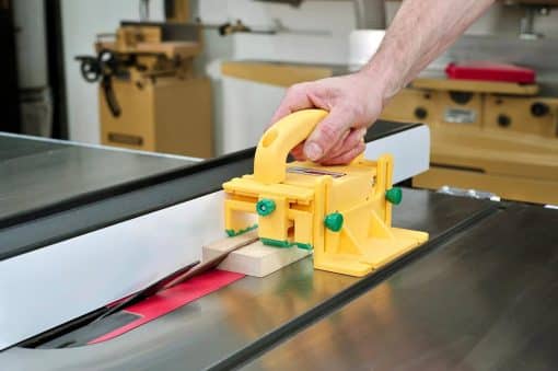 MICROJIG GRR-RIPPER DVC-538K2 Match Fit Dovetail Clamps, Yellow/Green & Grr-Ripper GR-100 3D Table Saw Pushblock, Yellow